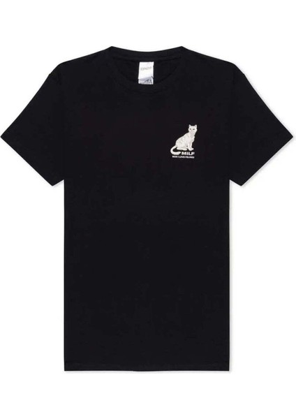 Man I Love Felines T-Shirt | %100 Pamuk, Koyu Gri, Konforlu ve Şık fiyatları