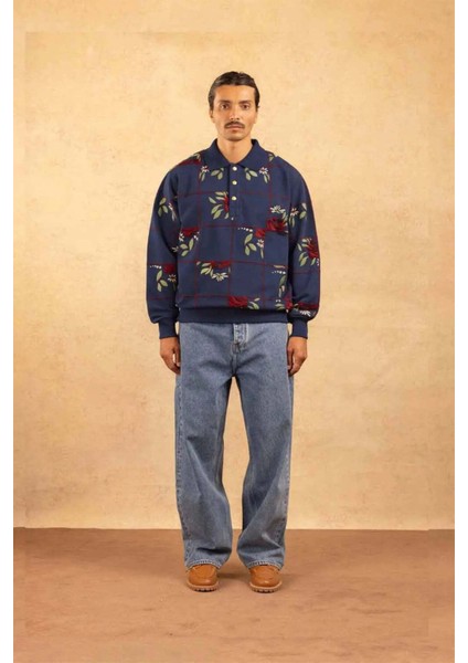 100% Pamuk Fleece Le Polo Patchwork Fleurs - Nakışlı Çiçek Desenli Polo Tişört fiyatları