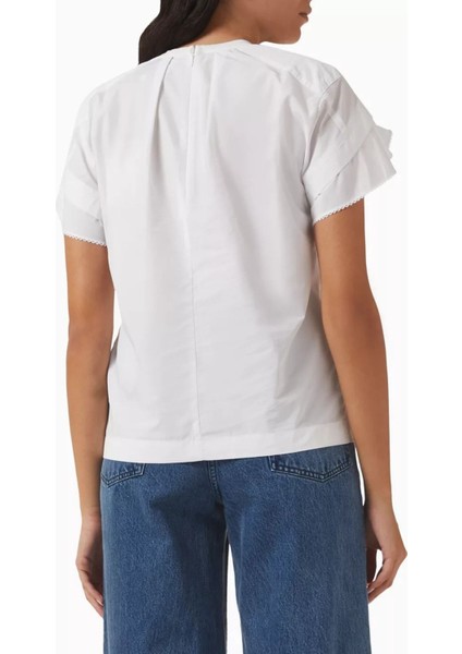 Drapeli Tişört Pamuk Karışımı, Rahat Kesim ve Zarif Form fiyatları