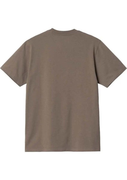 100% Pamuk S/s Script T-Shirt - Kahverengi Erkek Tişörtü, Rahat ve Şık fiyatları