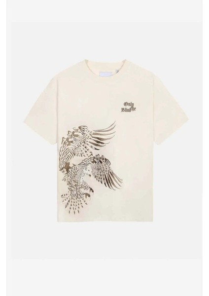 Organik Pamuklu, Undyed Falcon T-Shirt - Erkeklere Özel Konforlu Üst