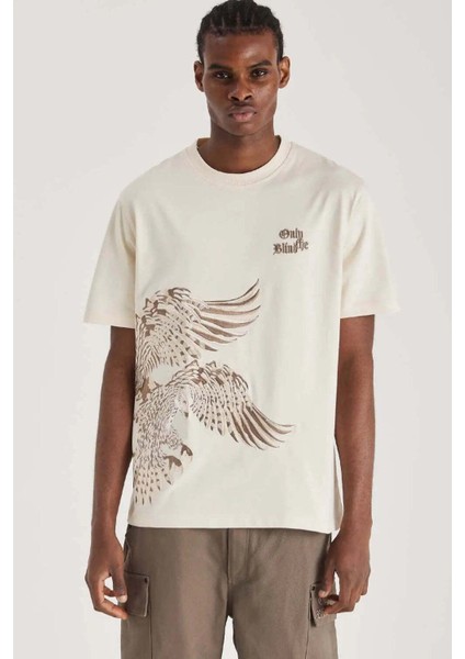 Organik Pamuklu, Undyed Falcon T-Shirt - Erkeklere Özel Konforlu Üst modelleri
