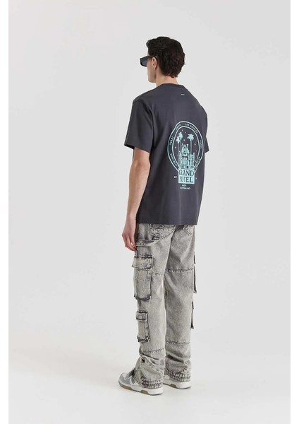 Asphalt Tiffany T-Shirt: Oversized Fit, Gri Pamuk Tişört - Erkekler Için Şık Seçim indirimleri