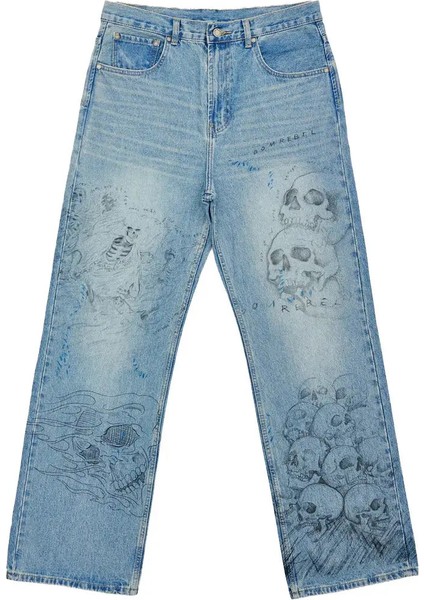 Erkekler Için Bones Bootcut Jeans - El Yapımı Kanada Üretimi ve Orijinal Sanat Tasarımlı