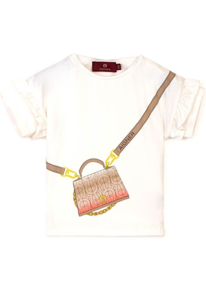 Snow White Kız T-Shirtü, %95 Pamuk %5 Elastan, Kız Çocukları Için Beyaz ve Şık