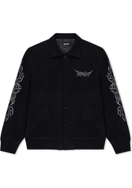 Erkekler Için Volt Varsity Ceketi - Siyah, Yüksek Kalite, Makinede Yıkanabilir