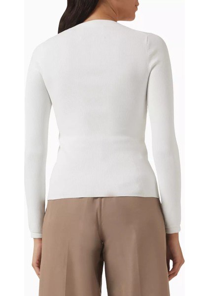 Compact Ribbed Üst Siyah, Slim Fit, Katlanabilir Formda Ince Triko