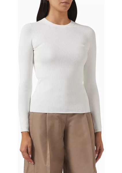 Compact Ribbed Üst Siyah, Slim Fit, Katlanabilir Formda Ince Triko modelleri