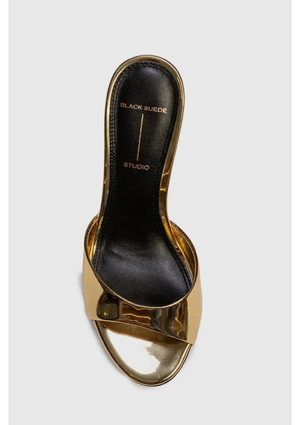 Kadınlar Için Altın Ayna Metalik Mule Sandal - Şık ve Rahat Tasarım
