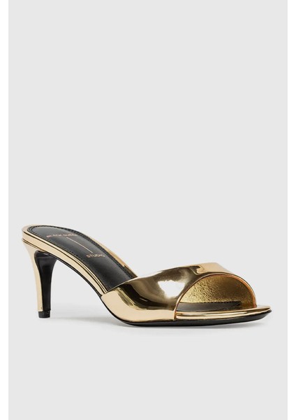 Kadınlar Için Altın Ayna Metalik Mule Sandal - Şık ve Rahat Tasarım modelleri