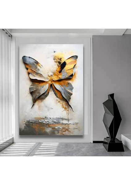 Gold Kelebek Kanvas Tablo