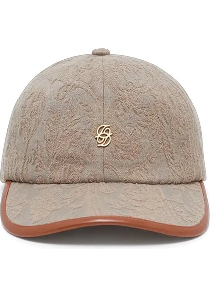 La Casquette Jacquard Erkekler Için Şık Bej Yün Karışımlı Beyzbol Şapkası