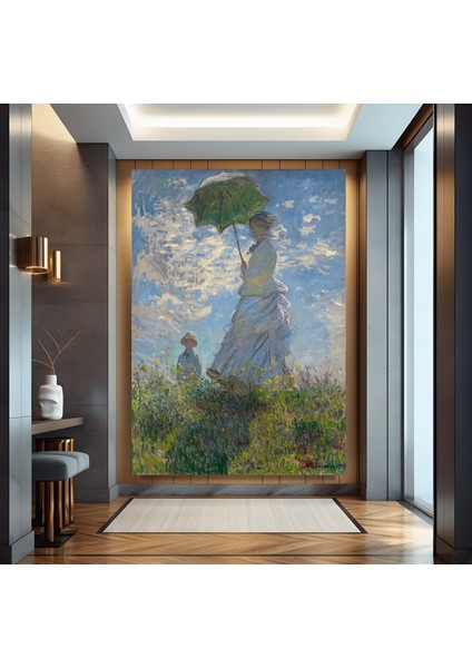 Woman With A Parasol - Şemsiyeli Kadın Kanvas Tablo fiyatları