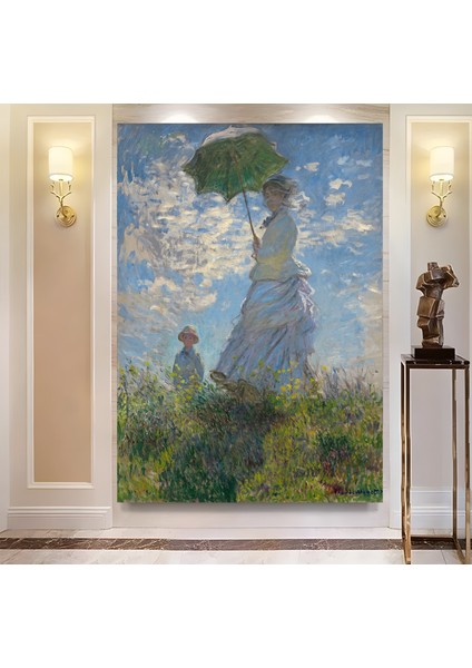 Woman With A Parasol - Şemsiyeli Kadın Kanvas Tablo modelleri