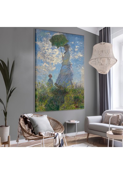 Woman With A Parasol - Şemsiyeli Kadın Kanvas Tablo fırsatları