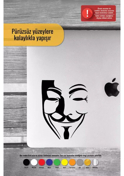Vendetta Sticker Oto Motor Laptop Duvar Folyo Sticker 15 x 19 cm modelleri