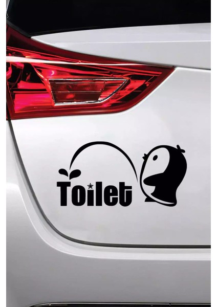 Penguen Tuvalet Sticker Oto Motor Laptop Duvar Folyo Sticker 50 x 25 cm fiyatları