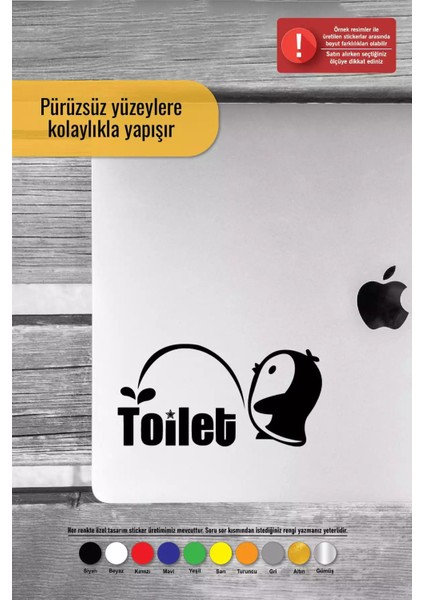 Penguen Tuvalet Sticker Oto Motor Laptop Duvar Folyo Sticker 50 x 25 cm modelleri