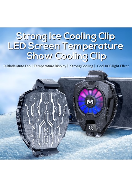 Memo DL05 Tablet ve Telefon Soğutucu Buzlanma Özellikli Rgb Işıklı Oyucu Telefon Oyuncu Tablet Soğutucu