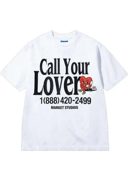 Call My Lover T-Shirt For Men - Beyaz, Kaliteli ve Şık Tasarım