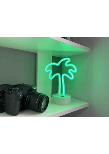 Palmiye Temalı Neon Işık Lamba Usb'li & Pilli Set Düğün Nişan Parti Dekoru Hediyelik Masaüstü Takımı fiyatları
