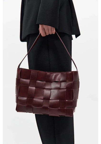 kadınlar Için 100% Deri Woven Mini Tote Çanta - Eşsiz Şıklık ve Kalite