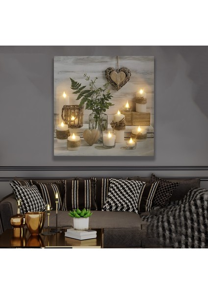 LED Işıklı Uzaktan Kumandalı Mumlar Kanvas Tablo fırsatları