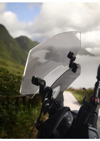 Apachi Uyumlu Deflektör Rüzgar Saptırıcı Siperlik Şeffaf Motor Camı Cam Uzatma Model 1