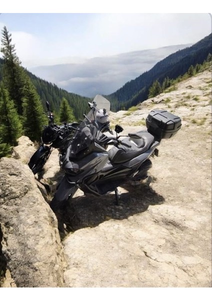 Kymco Uyumlu Deflektör Rüzgar Saptırıcı Siperlik Şeffaf Motor Camı Cam Uzatma Model 1