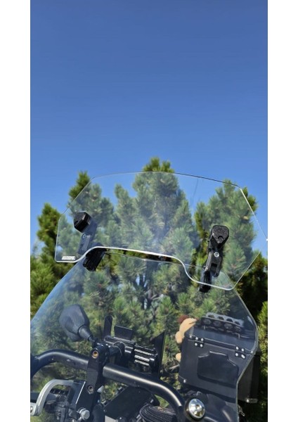 Kymco Uyumlu Deflektör Rüzgar Saptırıcı Siperlik Şeffaf Motor Camı Cam Uzatma Model 1 modelleri