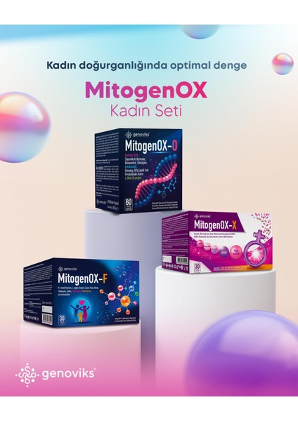 mitogenOX -Kadın Set Hücresel Sağlık Için 3’lü Gelişmiş Destek
