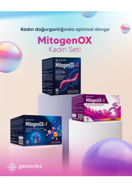 mitogenOX -Kadın Set Hücresel Sağlık Için 3’lü Gelişmiş Destek fiyatları