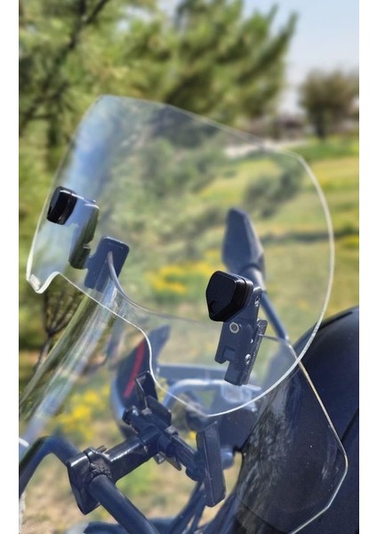 Ktm Uyumlu Deflektör Rüzgar Saptırıcı Siperlik Şeffaf Motor Camı Cam Uzatma Model 3