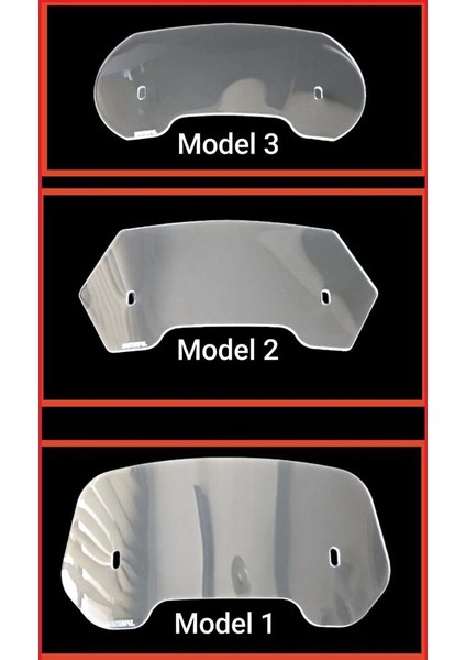 Ktm Uyumlu Deflektör Rüzgar Saptırıcı Siperlik Şeffaf Motor Camı Cam Uzatma Model 3