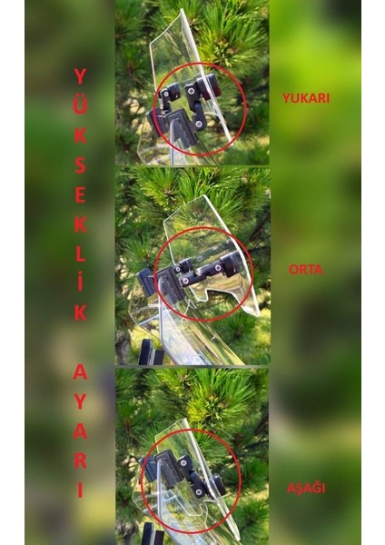 Ktm Uyumlu Deflektör Rüzgar Saptırıcı Siperlik Şeffaf Motor Camı Cam Uzatma Model 3