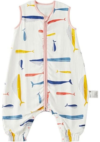 Whale Ayaklı Bebek Uyku Tulumu, Nefes Alabilir, Fermuarlı