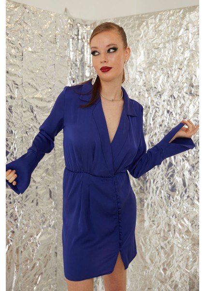 Kol Manşetli Elbise-Indigo fırsatları