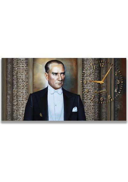 Saatli Atatürk Panoramik Kanvas Tablo indirimleri