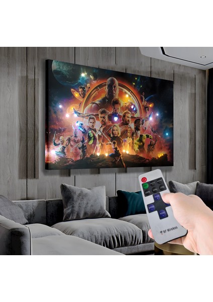 LED Işıklı Uzaktan Kumandalı Marvel Avengers Kanvas Tablo fiyatları