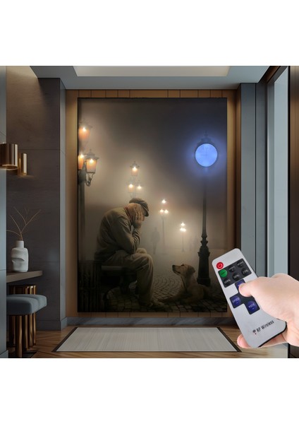 LED Işıklı Uzaktan Kumandalı Yalnızlık Kanvas Tablo