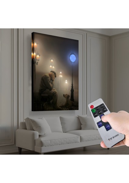 LED Işıklı Uzaktan Kumandalı Yalnızlık Kanvas Tablo fiyatları