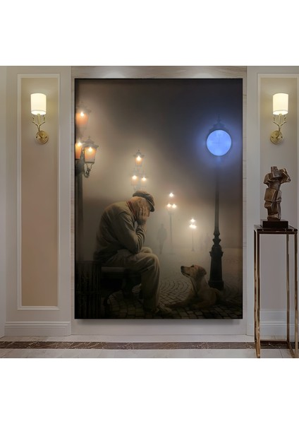 LED Işıklı Uzaktan Kumandalı Yalnızlık Kanvas Tablo modelleri