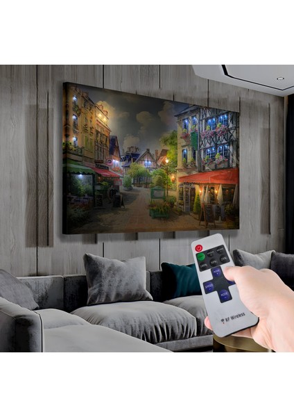 LED Işıklı Uzaktan Kumandalı Tarihi Ev Kanvas Tablo