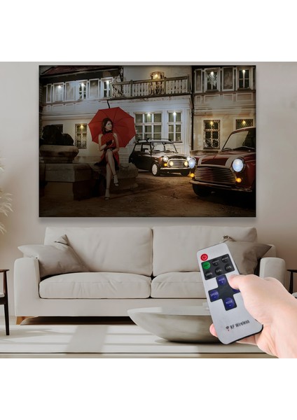 LED Işıklı Uzaktan Kumandalı Tarihi Ev Kanvas Tablo