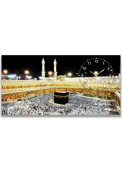 Saatli Kabe Panoramik Kanvas Tablo indirimleri