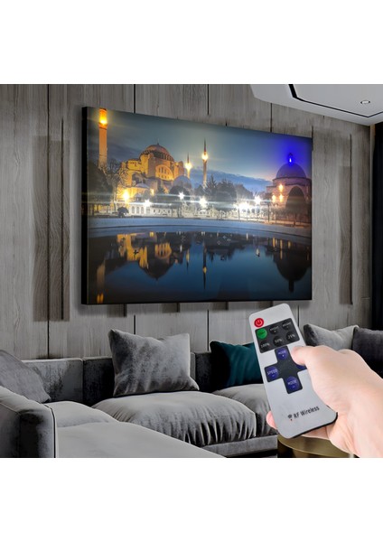 LED Işıklı Uzaktan Kumandalı Cami Kanvas Tablo fiyatları