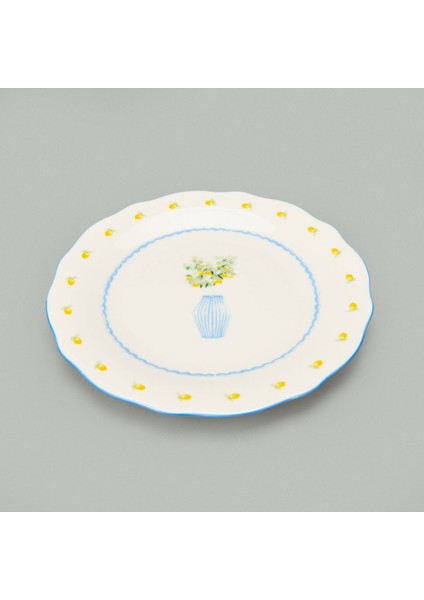 Renkli Porselen Pasta Tabağı, 20 Cm, Şık ve Dayanıklı, Mutfak Dekoru Için Ideal