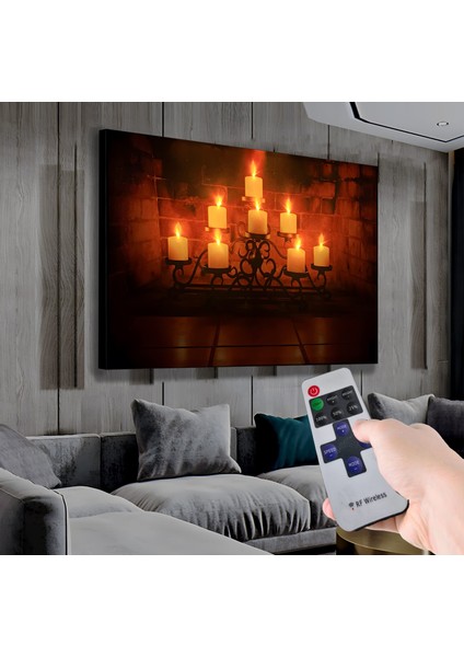 LED Işıklı Uzaktan Kumandalı Mumlar Kanvas Tablo fiyatları