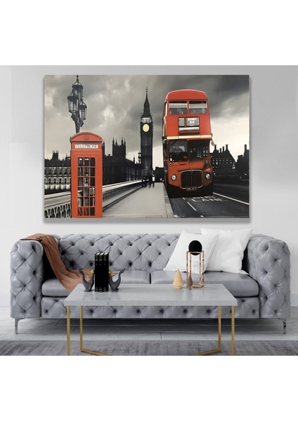 LED Işıklı Uzaktan Kumandalı Londra Teması Kanvas Tablo modelleri