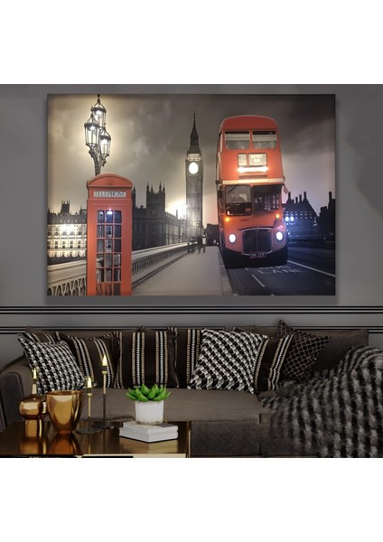 LED Işıklı Uzaktan Kumandalı Londra Teması Kanvas Tablo fırsatları